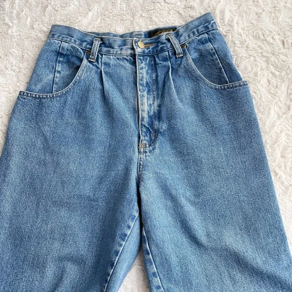 Vintage Eddie Bauer high rise mom jeans waist pleat front 90s pleated 26 - Picture 7 of 17